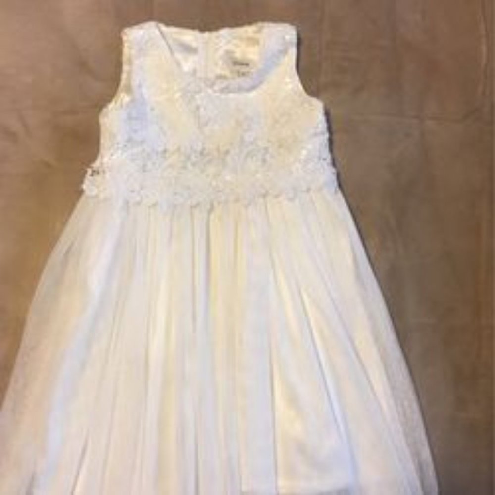 Papatu Girls Dress Size 5 Off White Ivory